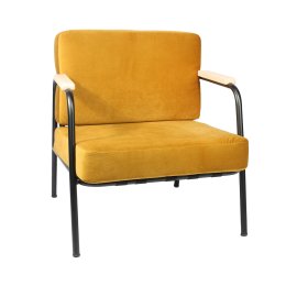 Location Fauteuil Margot Velours Jaune Moutarde
